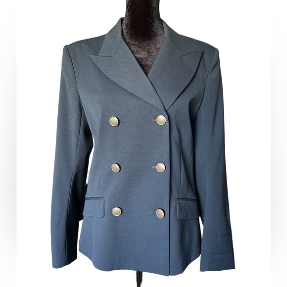 Theory Double Breasted Navy Blazer size 10 - Picture 1 of 6